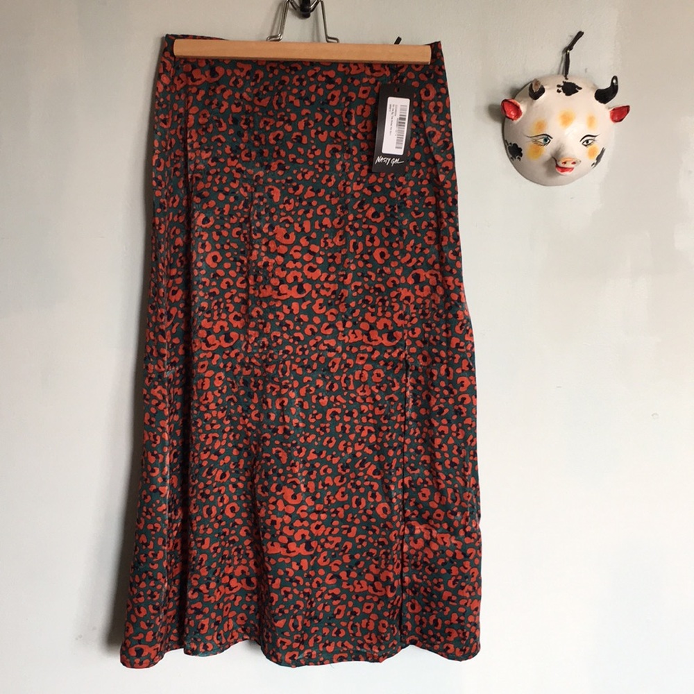 NWT Nasty Gal Animal Print Midi Skirt